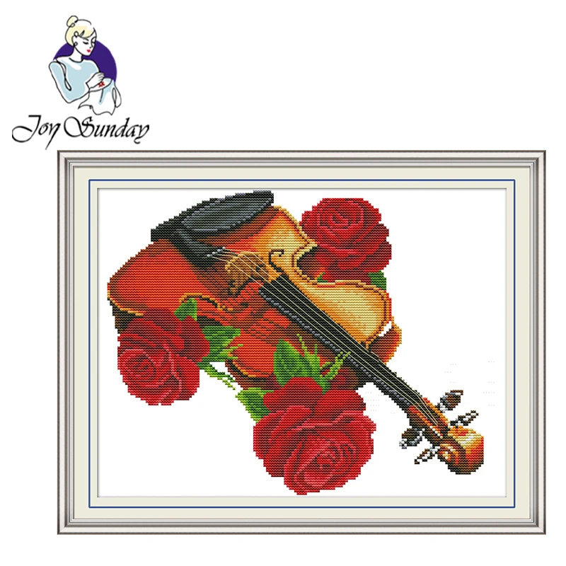 

Joy Sunday,Violin,cross stitch embroidery set,printing cloth embroidery kit,needlework,cross stitch pattern,Chinese cross stitch