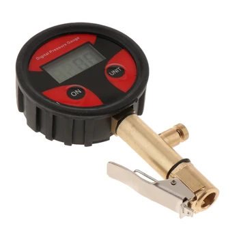 

Heavy Duty Tire Pressure Gauge (0-200 PSI) Certified ANSI Accurate with Large Easy Read Glow Dial and Solid Brass Material