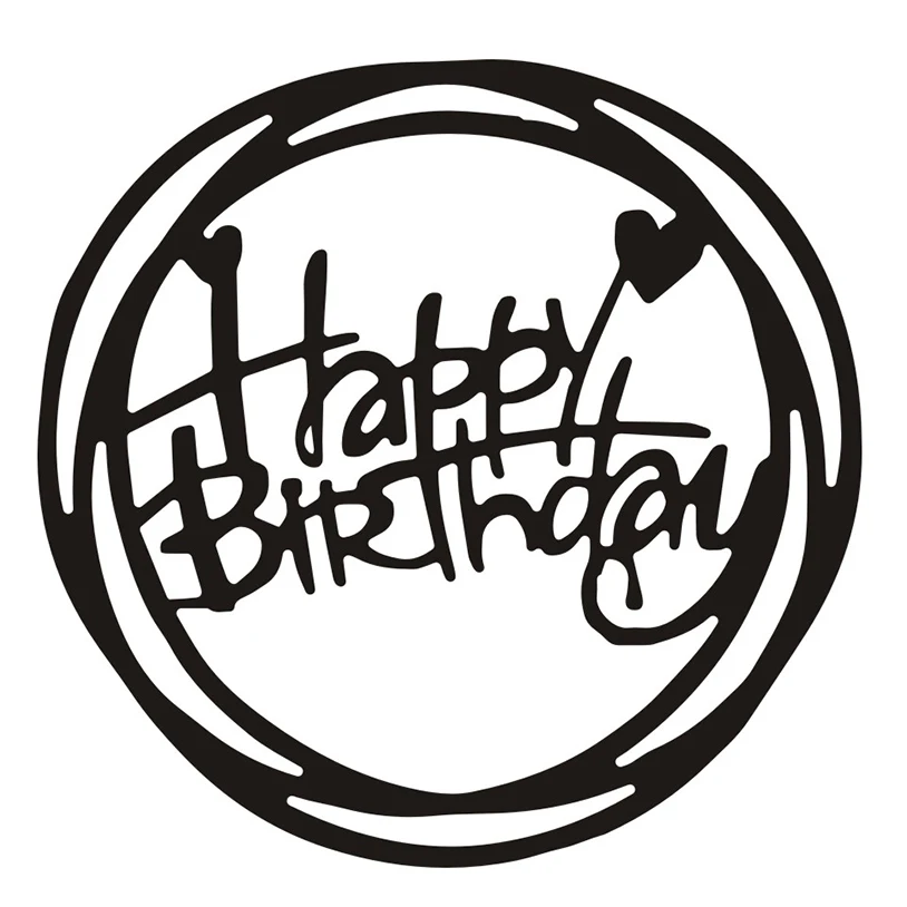 

Letter Happy Birthday Frame Metal Cutting Dies Stencil For DIY Scrapbooking Paper/photo Card Embossing Dies Making Cards