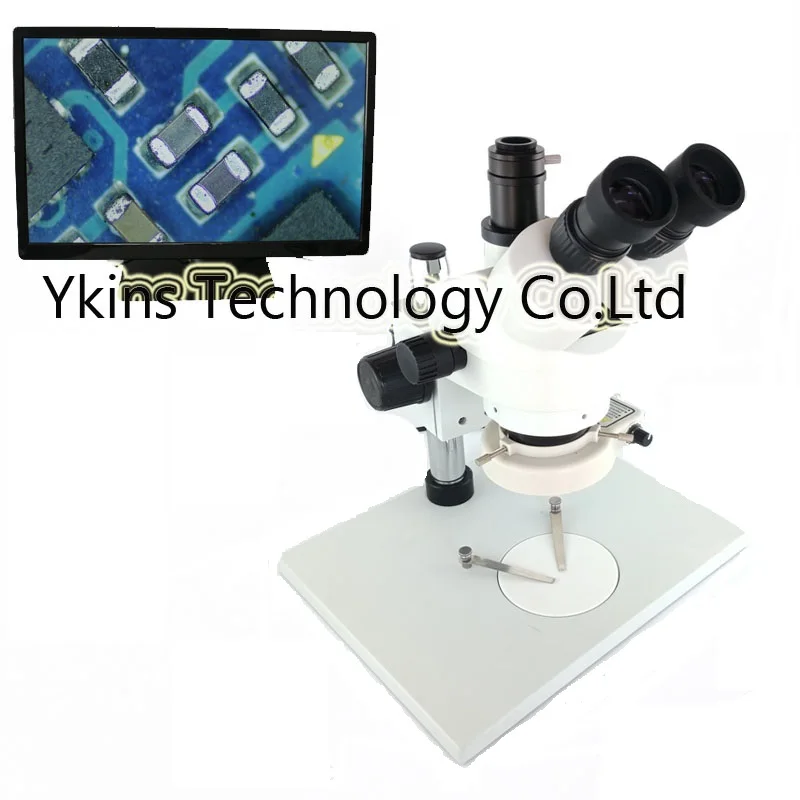

7X-45X industrial Trinocular stereo microscope 144 LED adjustable lamp microscope light source phone repair
