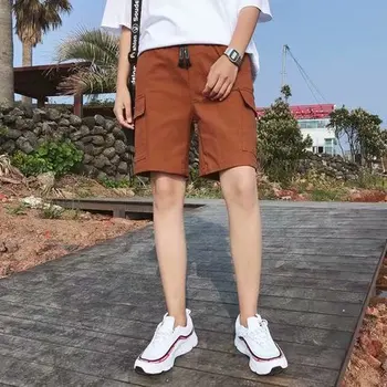 

Men's Shorts Summer Solid Overalls Sports Pocket Fashion New Male Soft Cool Loose Outdoor Streetwear