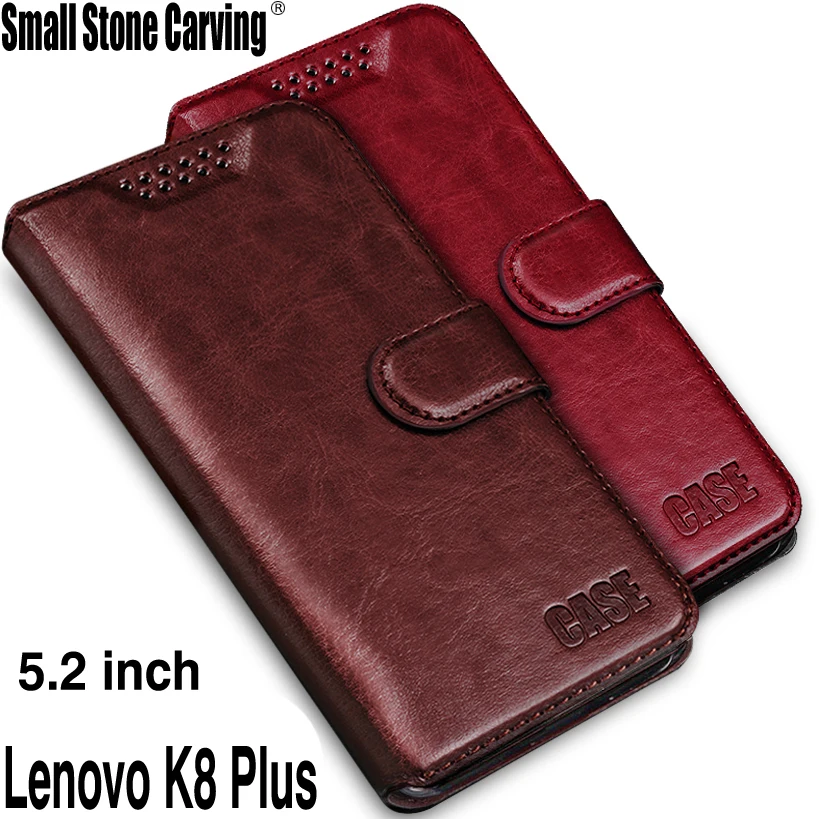 

For Lenovo K8 Plus Case 5.2 inch Cover Holder Stand Silicone TPU Shell + PU leather flip case For Lenovo K8 Plus Cases