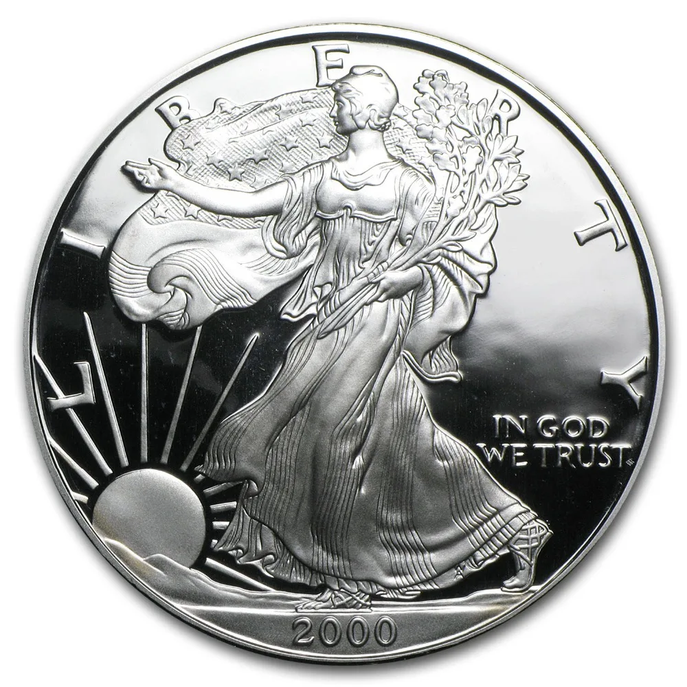 

Free shpping 2000 1 Troy Oz .999 Silver coin American Eagle $1 Coins