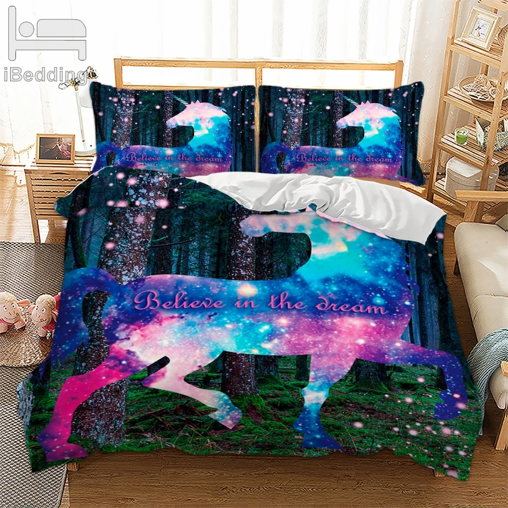 New Unicorn In The Woods 3d Bedding Sets Printed Duvet Cover Set