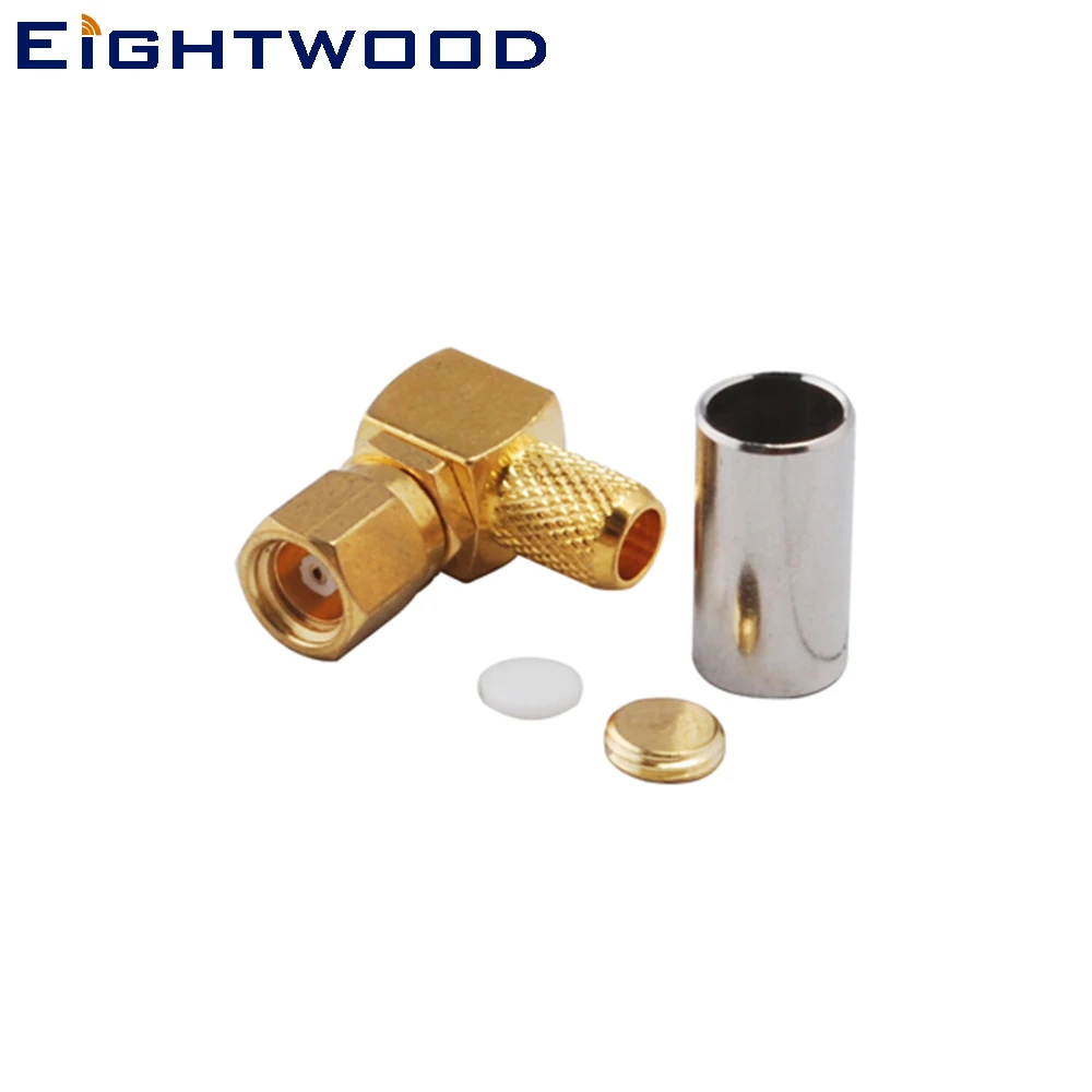 Eightwood RF коннектор SMC обжимной разъем под прямым углом для LMR195 кабель (5 шт.)