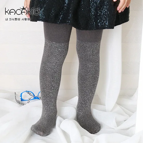 Baby Tights Bling Silver Line Children'S Stocking Soft Spring Autumn