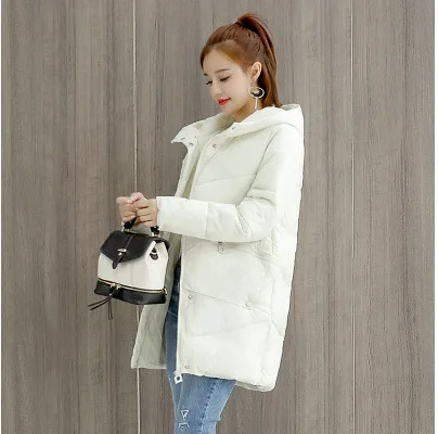 2018 blanc Femme Et D'hiver taille Poches Manteaux À Mode Large gris Veste Coton Chaud Solide Capuche rouge Long Mujer Parkas Rembourré Vestes Noir fEnBU