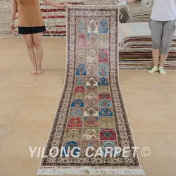 Yilong 2,5 10 "Персидский сад дизайн бегун Изысканные Ручной работы Восточный ковер ruuner (0861)