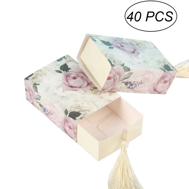 

Pyramid Floarl Candy Box Wedding Favor Boxes Chocolate Candy Wrappers Party Favors for Bridal Shower Wedding Party Birthday