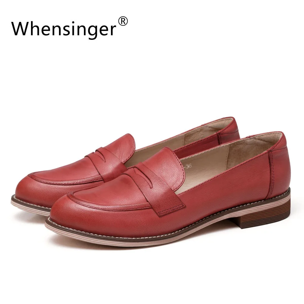 

Whensinger - 2017 New Women Shoes Cow Leather Autumn Flats 3 Colors 2018