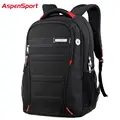 AspenSport Men& Women Laptop Backpack 15.6-17Inch Rucksack SchooL Bag Travel Waterproof Backpack Men Notebook Computer Bag Black