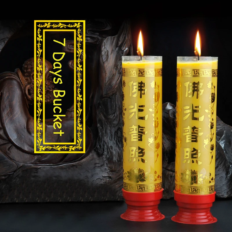 Bucket Candles, 100 Pure Butter Lamp Candles, 7 days Burning, 2 Pieces