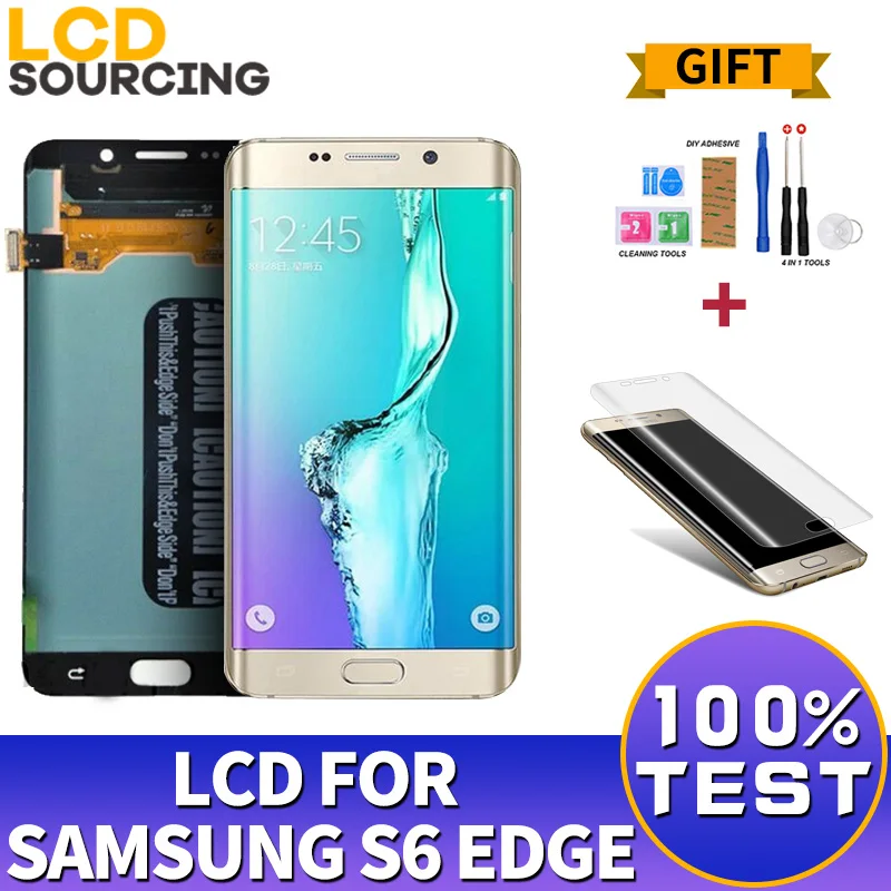 5 1 &quotдюймовый ЖК дисплей AMOLED для Samsung Galaxy S6 край G925 с корпусом сенсорный экран