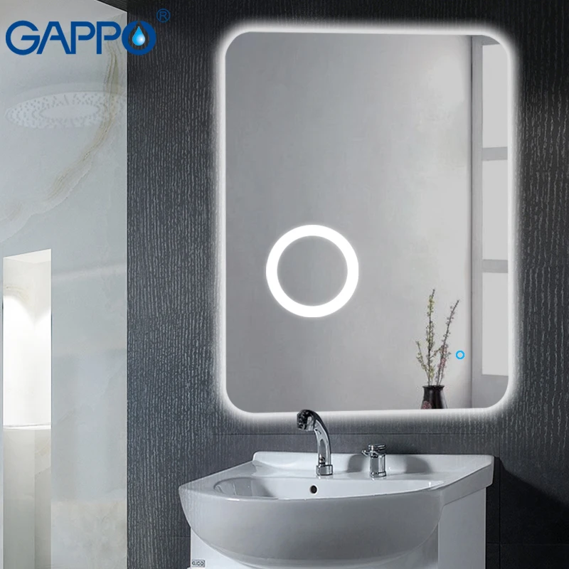 Gappo Bath Mirrors Led cosmetic mirror wall mounted lights bathroom makeup mirrors rectangle touch switch light adjustable 1
