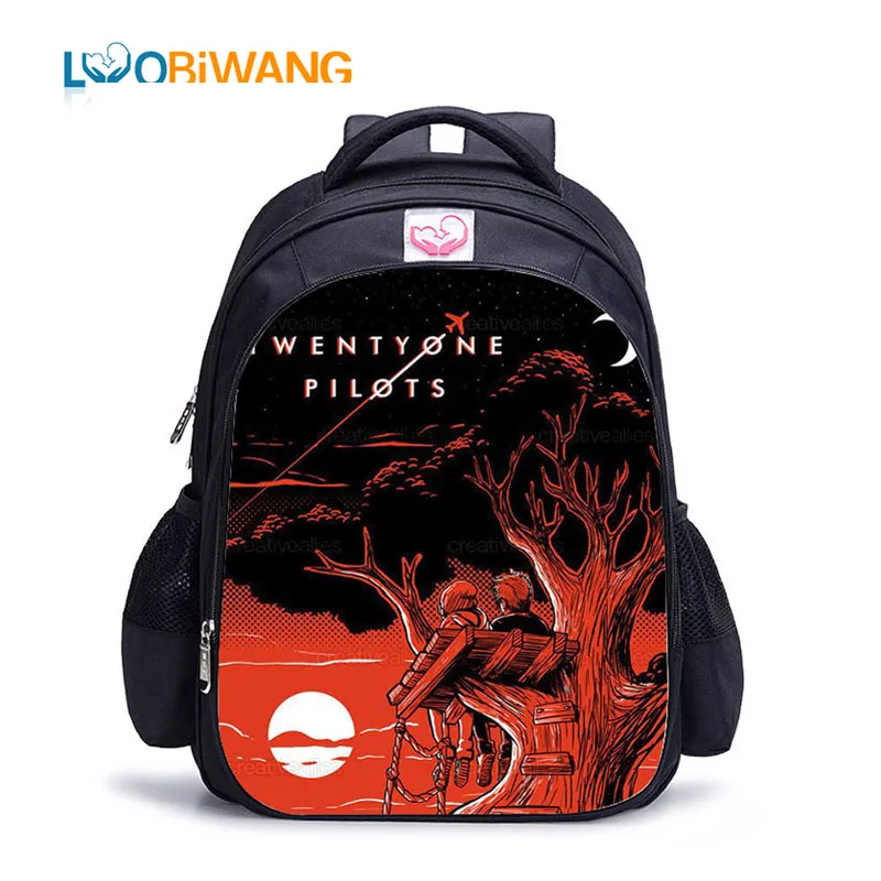 

LUOBIWANG Twenty One The Pilots Children Schoolbag for Teenager Boys and Girls Famous Band Printed Backpack Children Book Bag