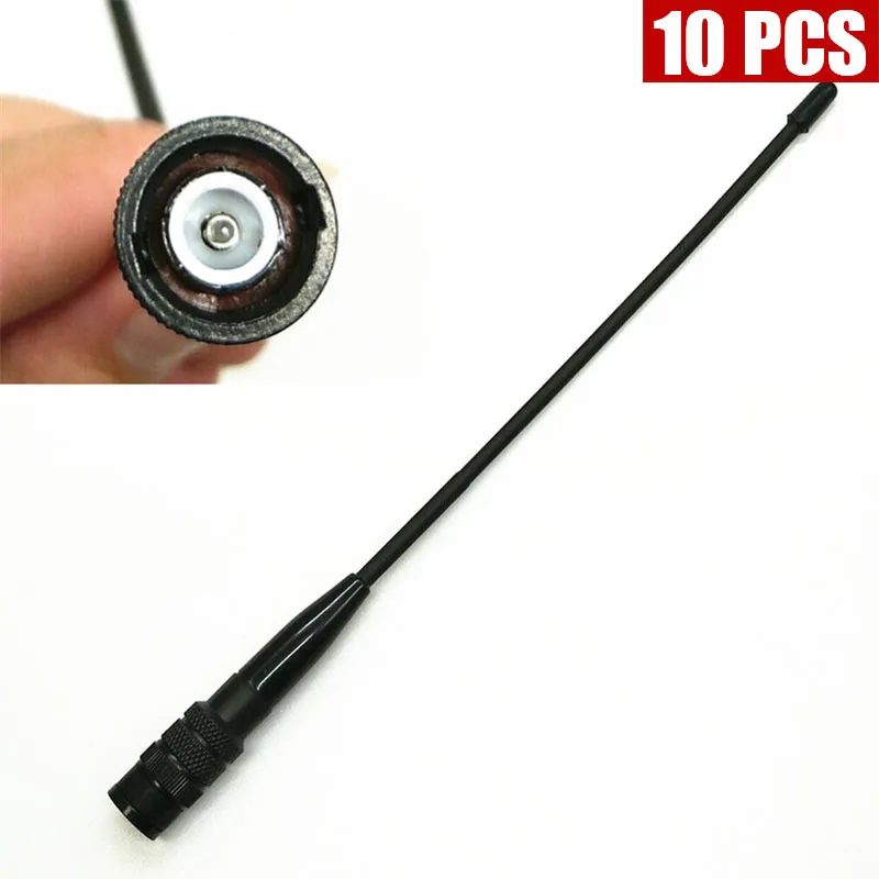 XQF 10 шт. BNC Двухдиапазонная VHF/UHF144/435 МГц антенна Мужская для ICOM IC R10 двухстороннее
