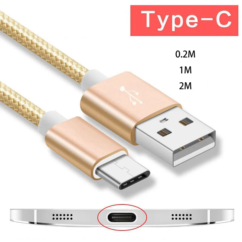 Нейлоновый кабель usb type-C для быстрой зарядки и синхронизации данных, зарядный шнур для samsung Galaxy Note 8 9 S9 S8 S10 Plus A6S A8S c10 type-C