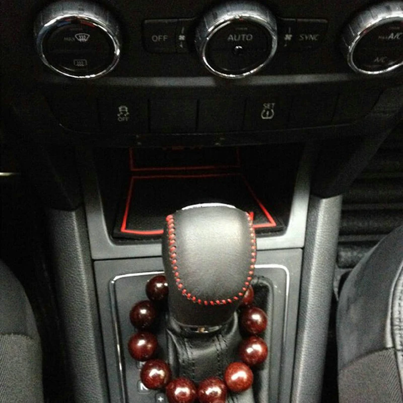 

Free Shipping High Quality Cowhide Top Layer Leather Automatic Gear Shift Collars Gear Cover For 2014-2016 Skoda Yeti