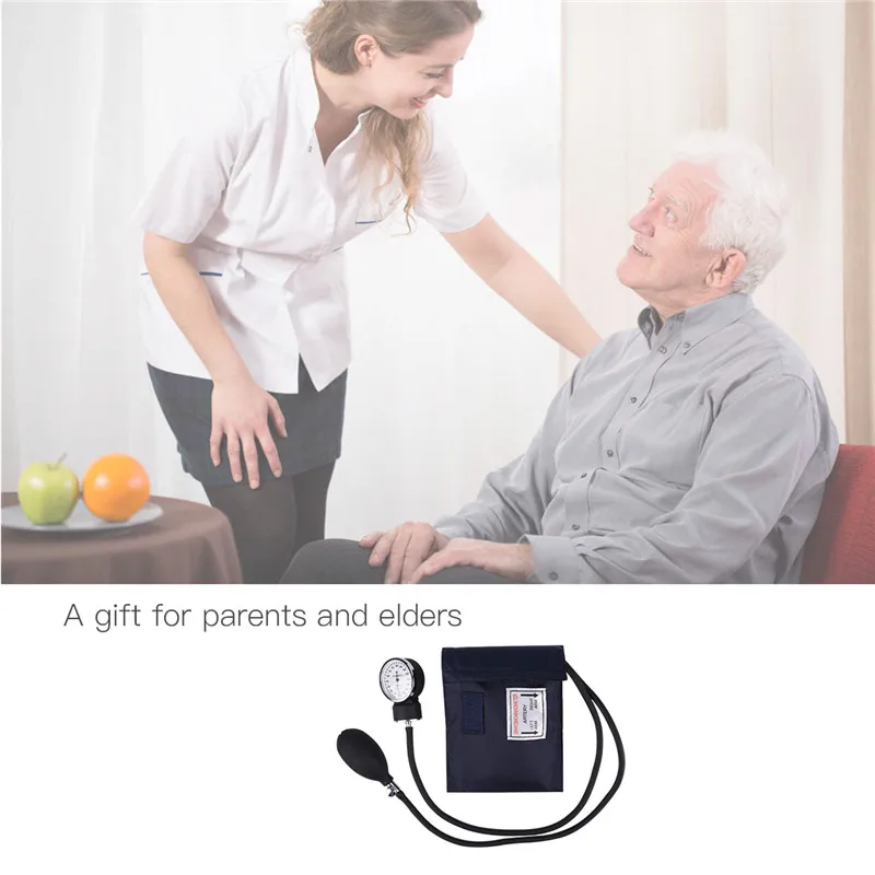 Billige Manuelle Blutdruck Monitor Manschette Hohe Präzision Blutdruckmessgerät Oberen Arm Blutdruck Meter Kit + Lagerung Tasche 35