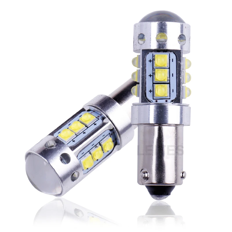 Leites 2PCS H6W H21W BAY9S BA9S BAX9S T4W XBD Chips Led White Canbus Error Free LED Reverse Lights 80W White (5)