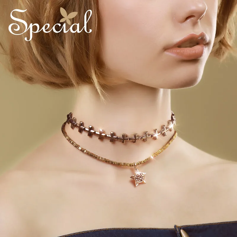 

Special Fashion Multi Laye Choker Necklace Vintage Necklaces & Pendants Cross Maxi Necklace Jewelry Gifts for Women S1799N