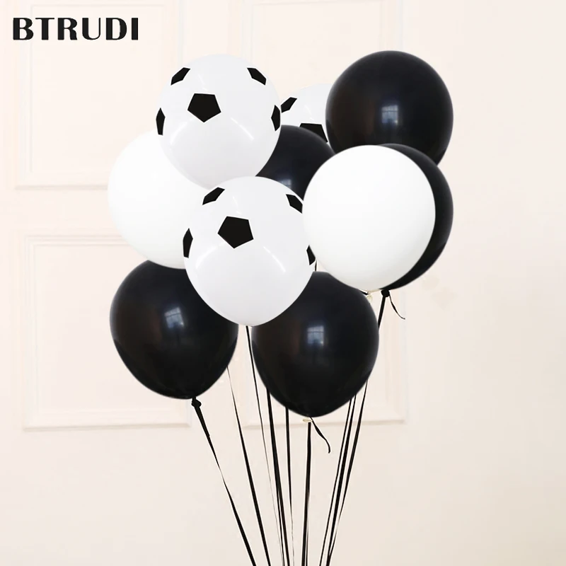 BTRUDI футбольный шар 12 дюймов белый и черный цвет детские игрушки воздушный шарик