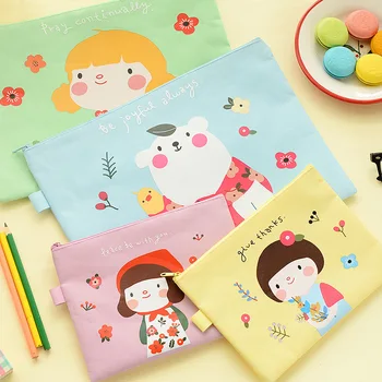 

1pcs Qing Wei Fang Stationery W16-01 Garden Girl Oxford Braid Bag A4 Document Bag 35008