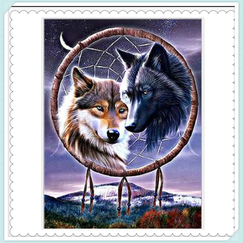 

Wolf dream catcher,Pictures by numbers oil diy canvas painting by numbers coloring by number wall picture for living room YF1505