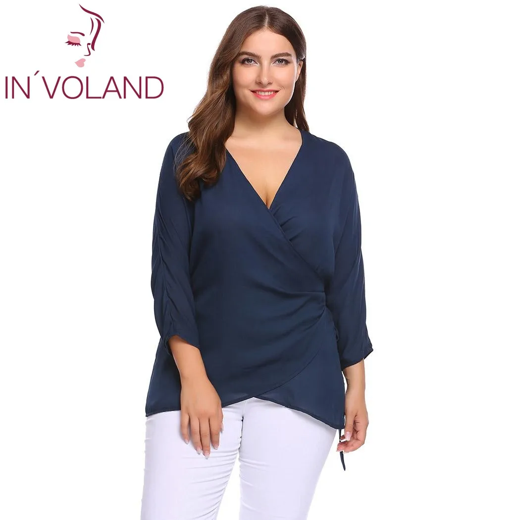 Женская блузка IN'VOLAND с длинным рукавом большого размера XL 5XL|shirt big|shirt big sizeplus size