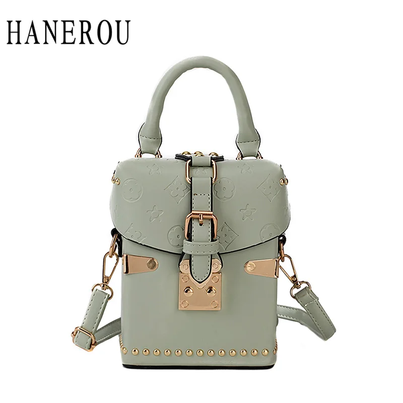 

HANEROU Crossbody Bags For Women Handbags Luxury Handbag Bags Designer Rivet Box Vintage Shoulder Bag Sac A Main Evening Bag