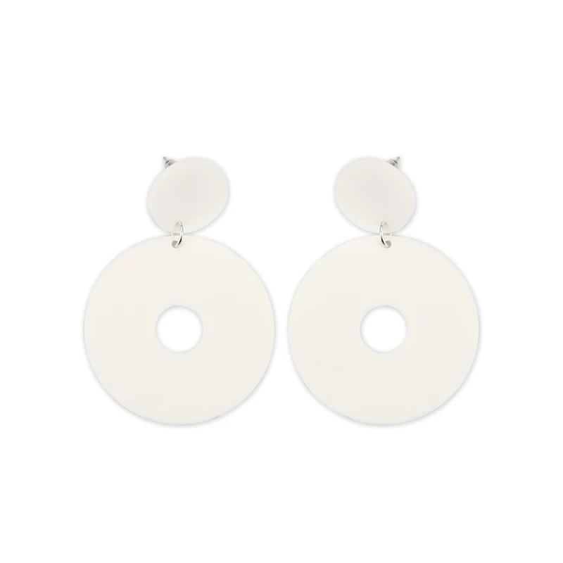 

European Fashion Jewelry Acrylic White Big Small Round Geometric Women Stud Earrings