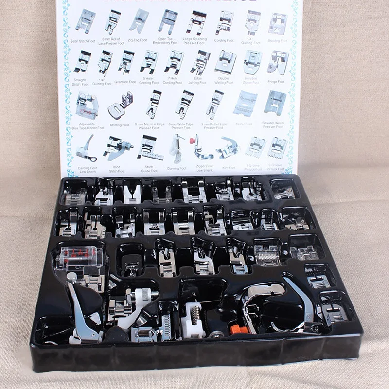 

16/32/52 Pcs Sewing Knitting Crochet Domestic Machine Blind Stitch Darning Presser Foot Feet Kit Set For Brother Singer Janom