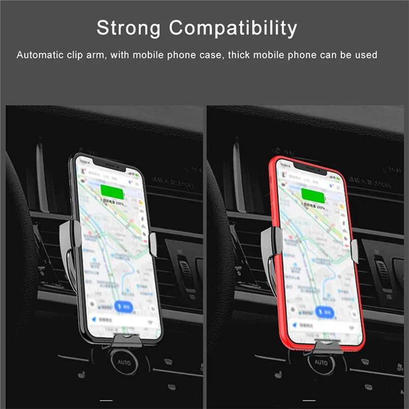 M8 Smart Car Wireless Charger Induction Phone Holder Fast Qi Wireless Standard Car Charger Mount For iPhone 40MAY0316