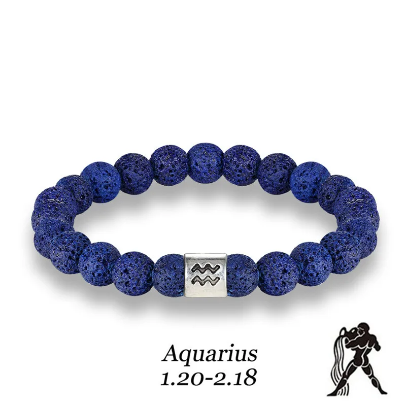 Men 12 Zodiac Signs 8mm Beads Bracelets Handmade Vintage Blue Lava Stone Beads Elastic Bangles Women Jewelry Gifts Drop Shipping 2 Men 12 Zodiac Signs 8mm Beads Bracelets Handmade Vintage Blue Lava Stone Beads Elastic Bangles Women Jewelry Gifts Drop Shipping 2