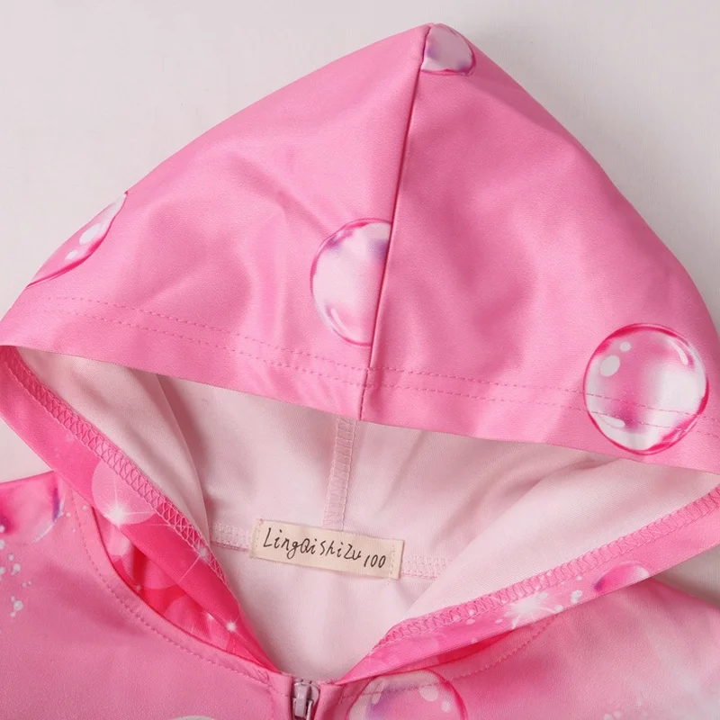 Kids Jacket Girls Coat Elsa Costume for Baby Toddler Anna Hoodie Pink Zipper Jacket Snow Princess Long Sleeve Coats Kids Outfits