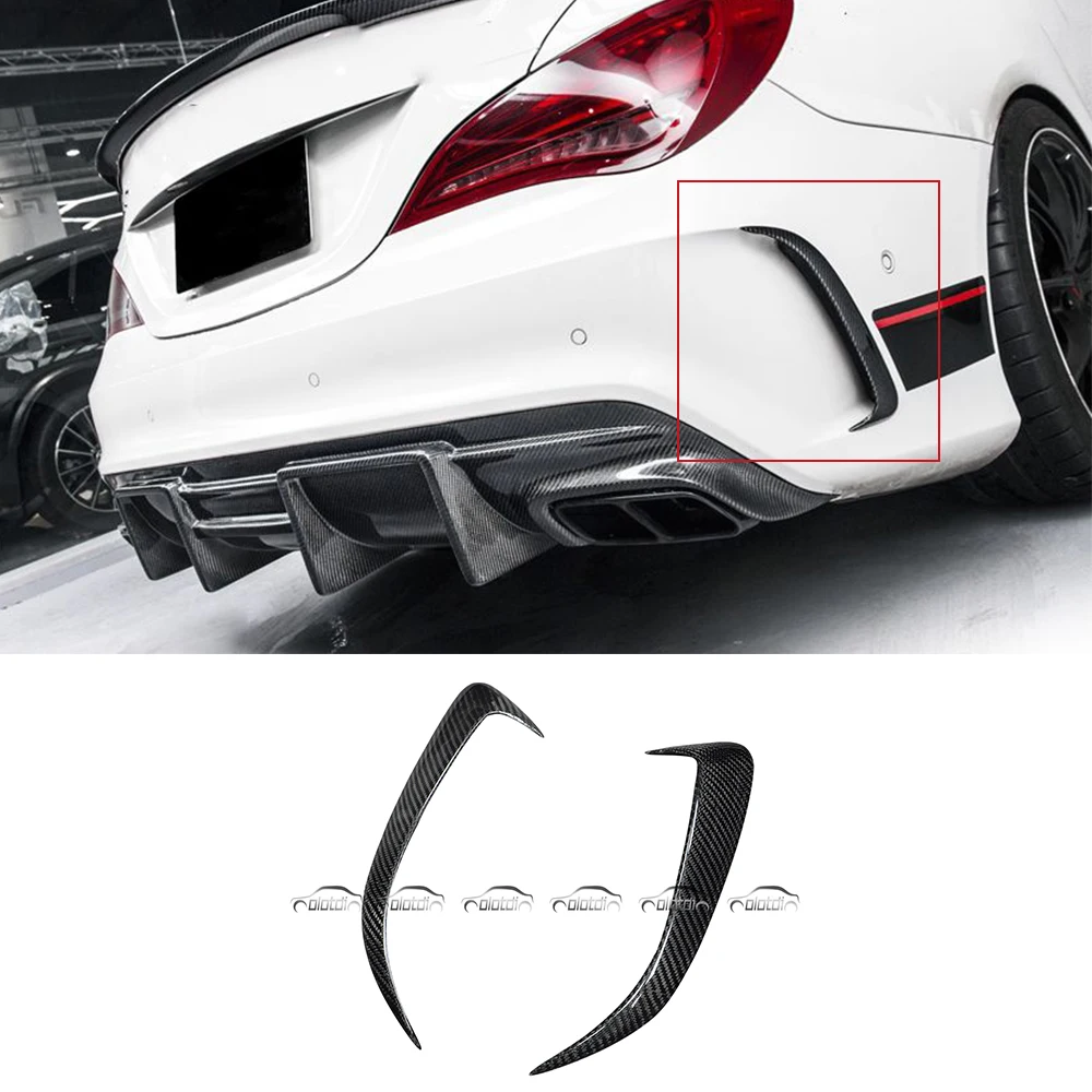W117 AMG &amp CLA45 Стайлинг автомобиля натуральное углеродное волокно задний бампер Canard