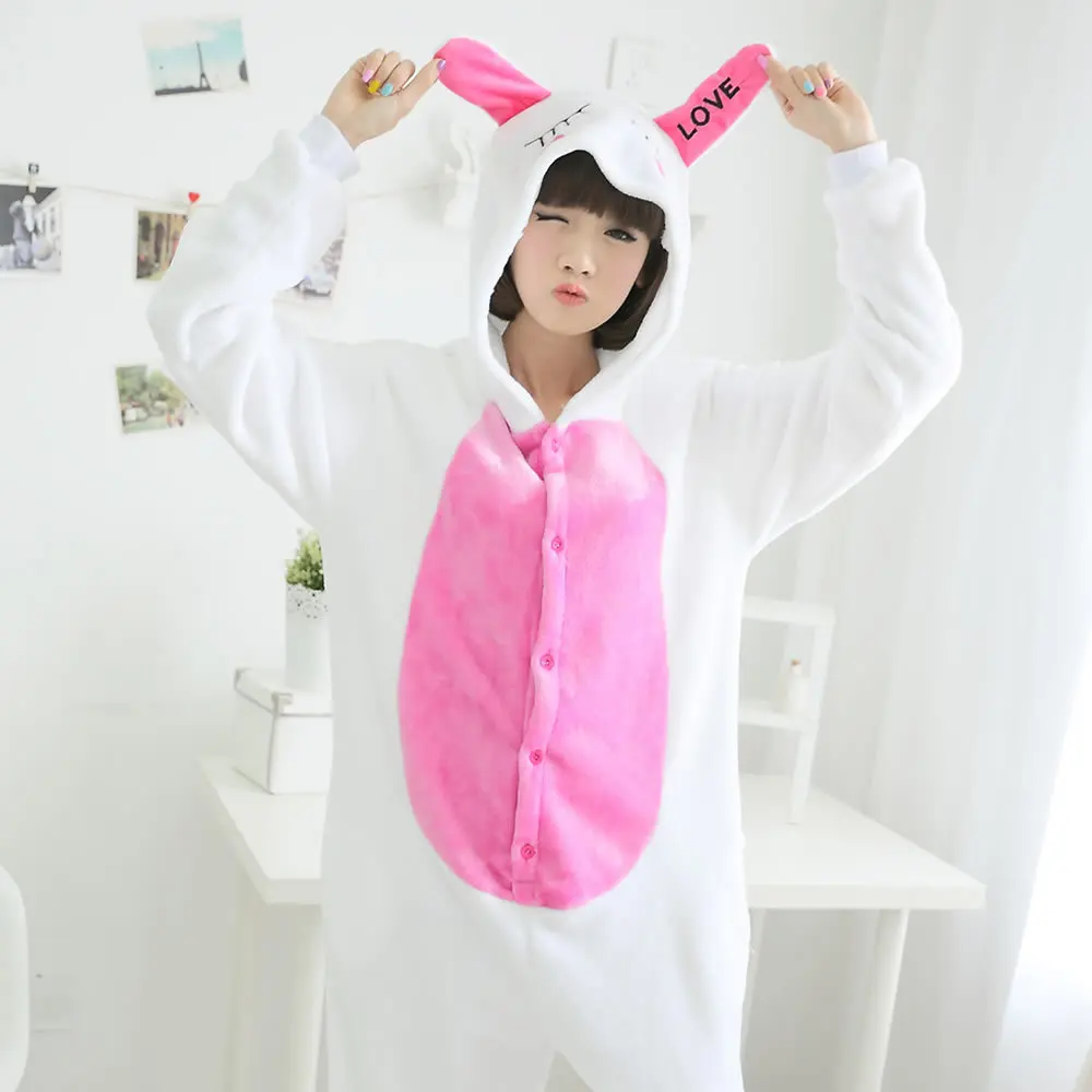 New Adult Pink Loved Rabbit Pajamas Sleepwear Sleep & Lounge Pyjamas