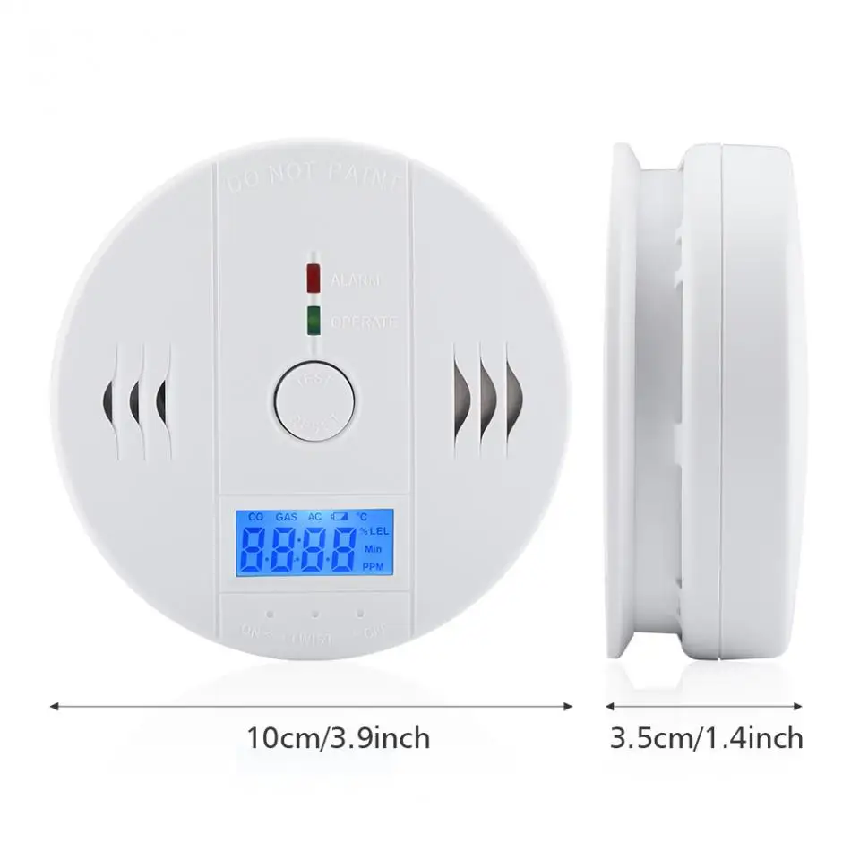 Беспроводной CO Угарный газ детектор датчик сигнализации чувствительный 4 номера цифровой ЖК-дом домашняя система безопасности