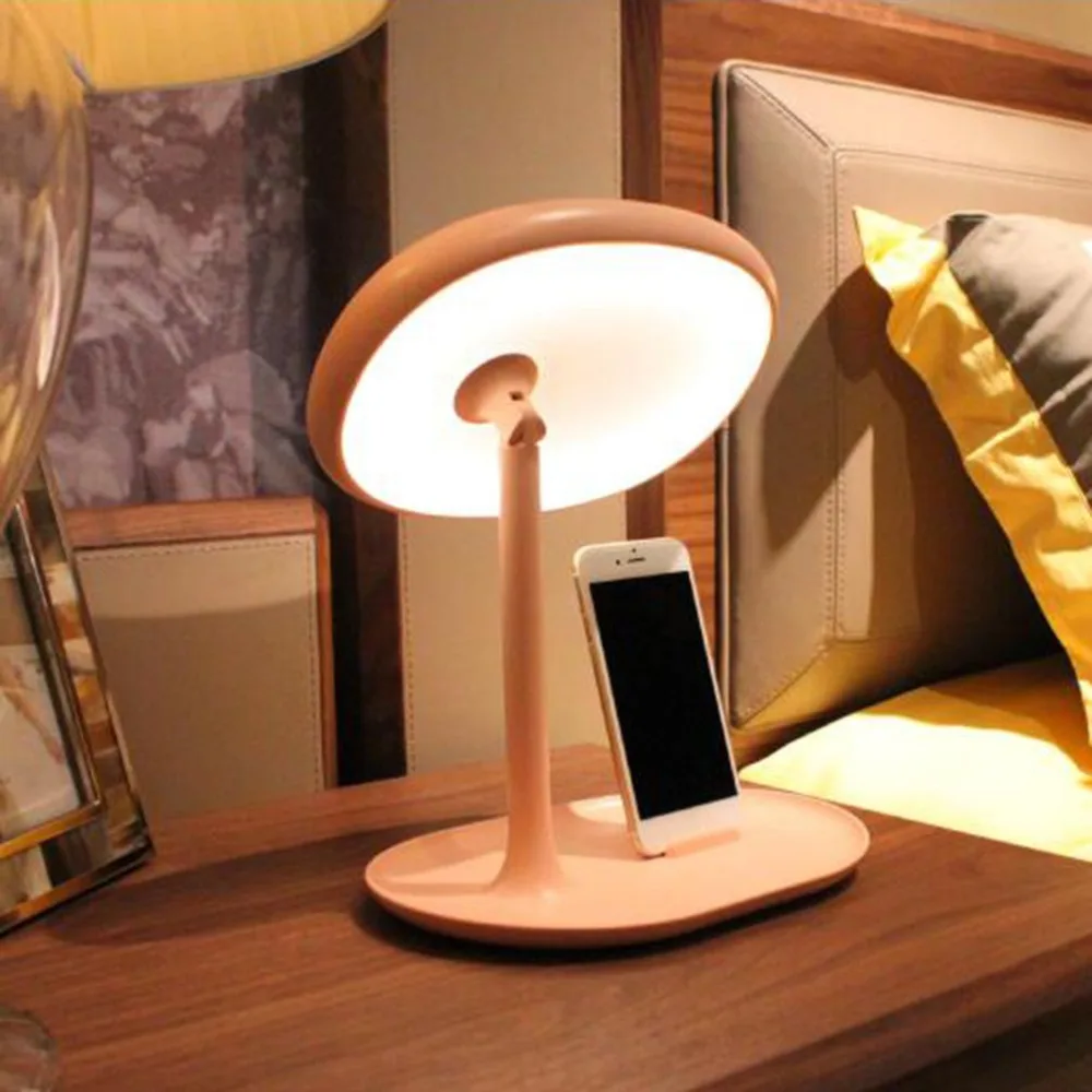 Светодиодный светильник для макияжа, зеркало, косметическая настольная лампа, USB сенсорный такт переключатель, лампы для спальни, регулируемый держатель для телефона, кронштейн, уникальный подарок