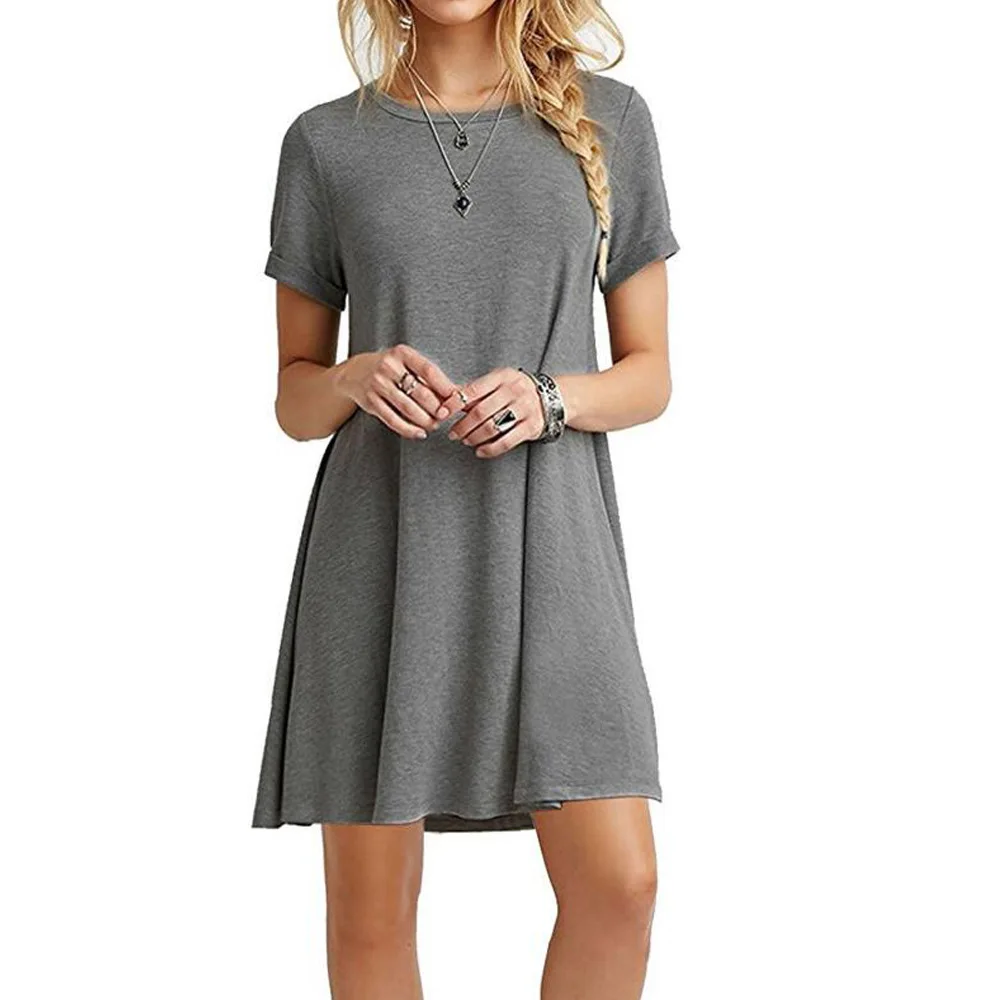 Повседневные пляжные платья в стиле бохо Женские вечерние с круглым вырезом
