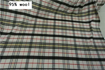 

Free ship combed wool fabric check pattern price for 1 meter 59"