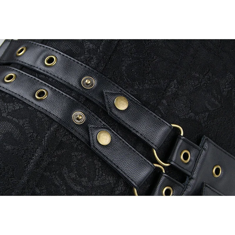 Red Black Steampunk Corset Gothic Clothing Steel Boned Sexy Corsets And Bustiers Vintage Burlesque Costumes Corselete Feminino (9)
