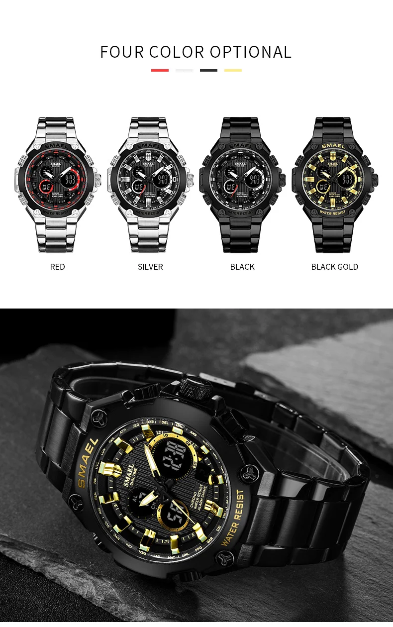 Men Luxury Brand SMAEL Quartz Wrist Watch Waterproof Sadoun.com