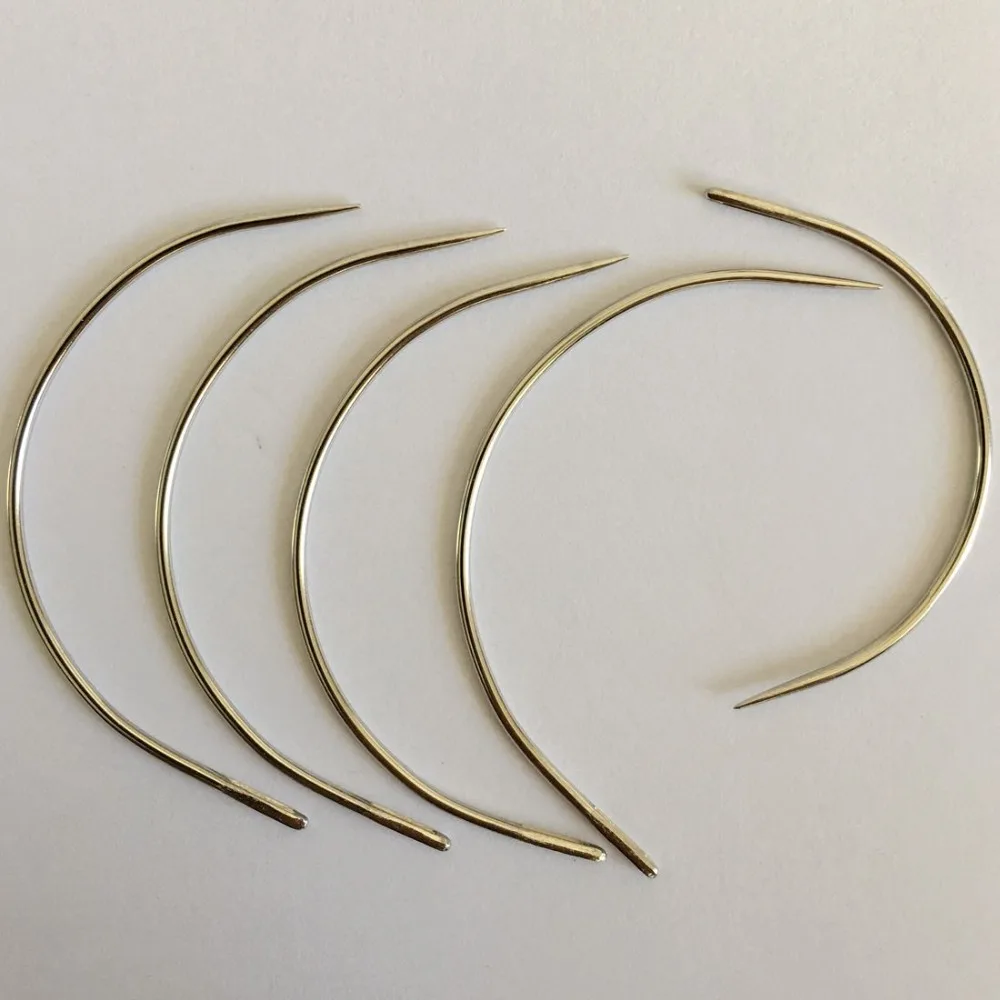25 pcs/bag Large 9cm C Shape Curved Needles Wig making crochet braids ventilating Hair weaving needle hair extensions tool