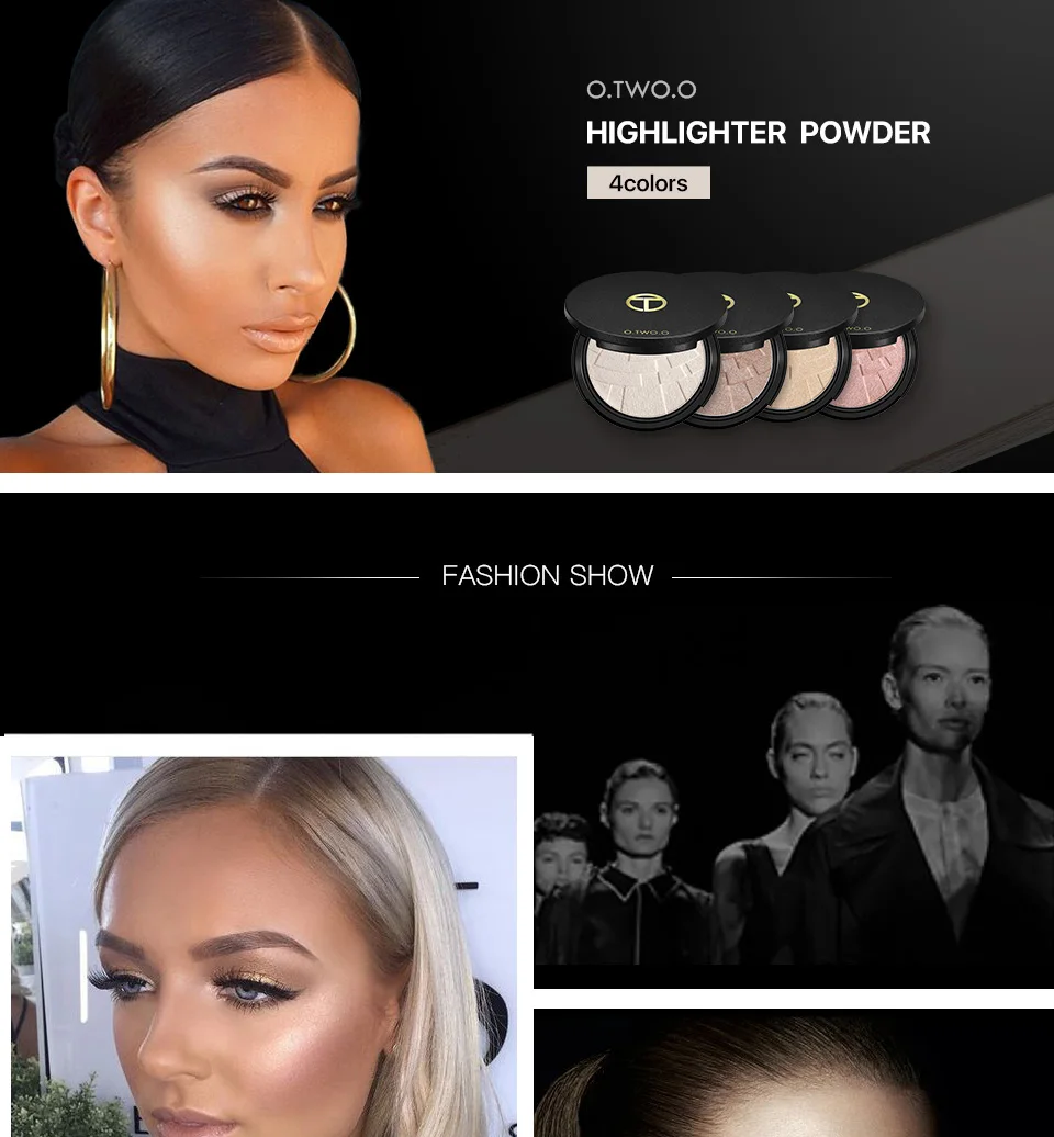 O. TWO. O Набор для свечения пудры хайлайтер Maquillage Imagic Illuminator осветляющая Запеченная пудра, хайлайтер для макияжа