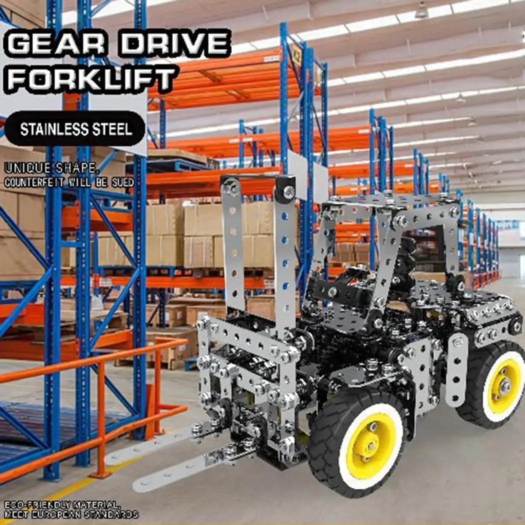 

Children Cartoon Forklift Shape Engineering Building 589 Pcs/Set Home, School, etc Blocks Bricks Toys Kids