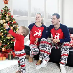 Рождественский семейный Пижамный комплект для женщин и детей, пижамы для взрослых, одежда для сна