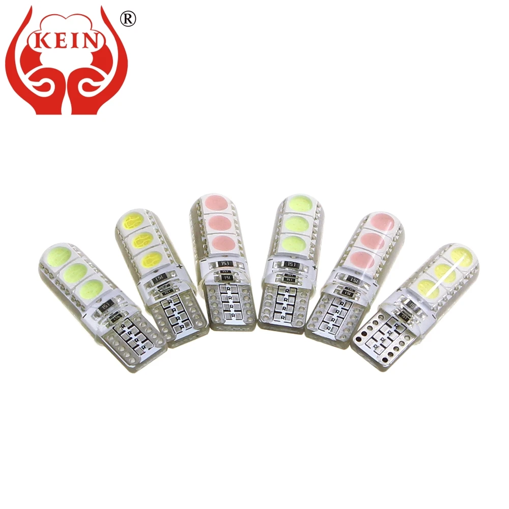 KEIN 100 шт. t10 led Silica w5w Автомобильные фары 5050 6smd 194 168 Авто Боковая танкетка для Чтения