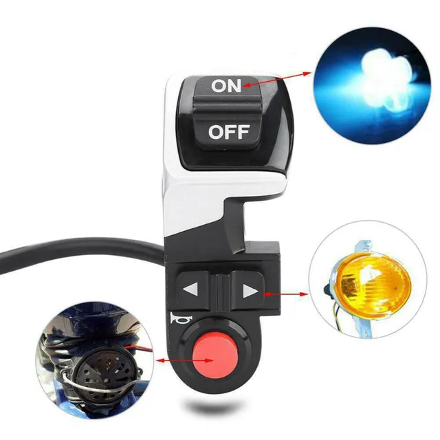 US $8.64 3 in 1 for Scooter Ebike Handlebars Switch Headlight Horn Turn Signals Front Lamp Electric Bicycle