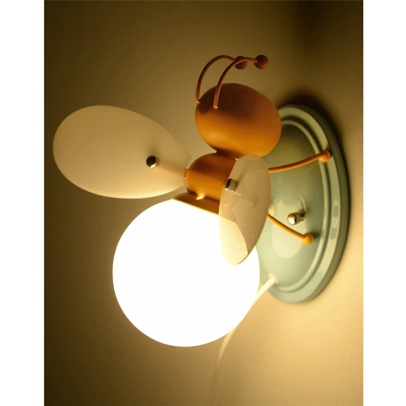 Creative Little Bee Wall Lamp Bedroom Bedside Decorative Simple Sku 32965679501